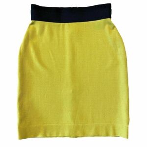 BCBGMaxAzria Womens Monica High Waisted Skirt Green Bodyson Solid Midi XXS